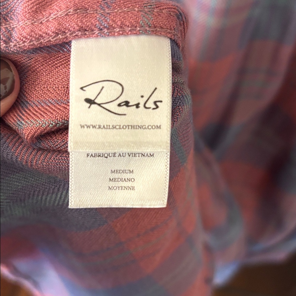 RAILS Plaid Hunter Plaid Button-Up Flannel Shirt M - Picture 7 of 9